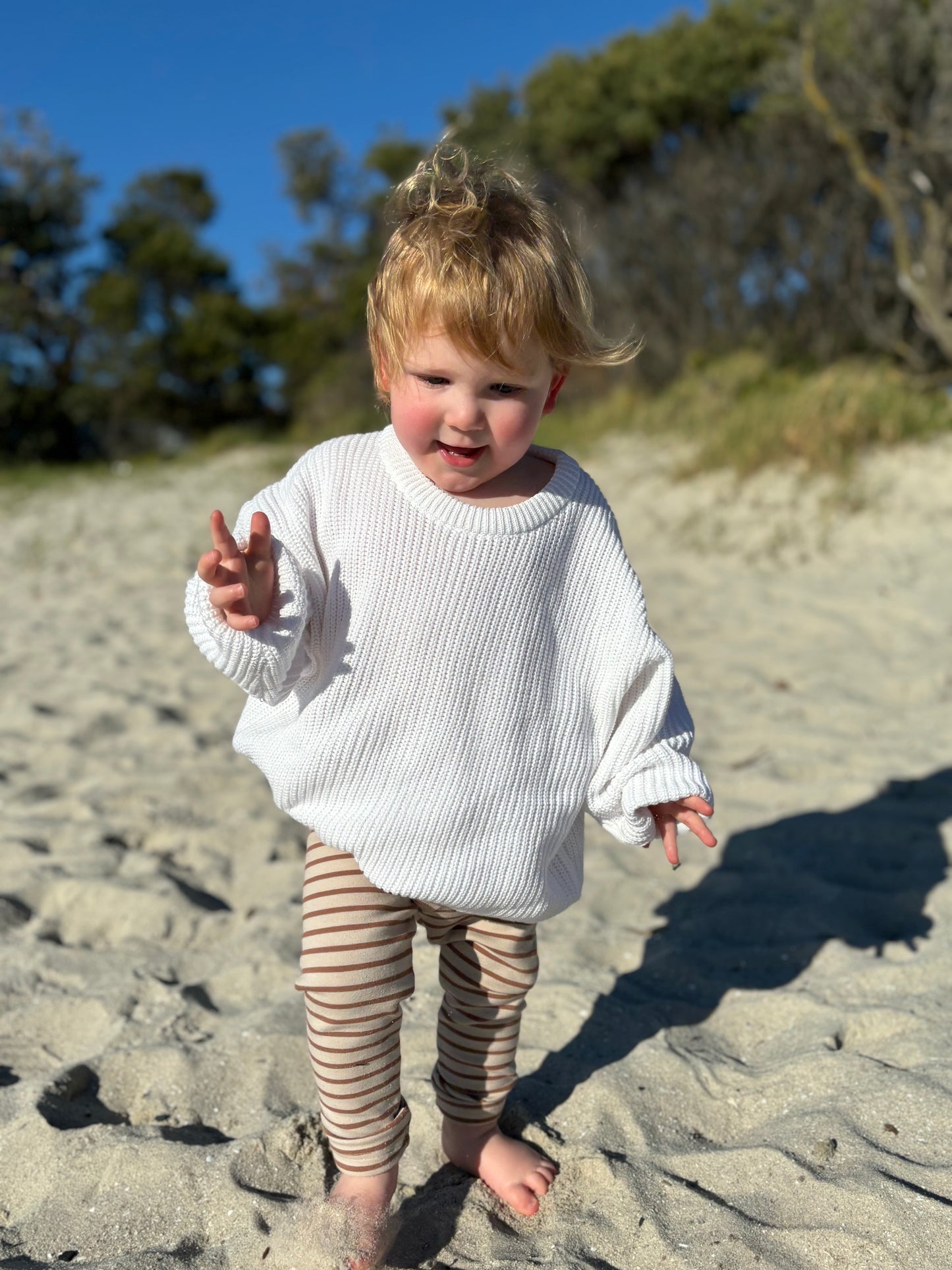 Oversized winter knitted sweater in white