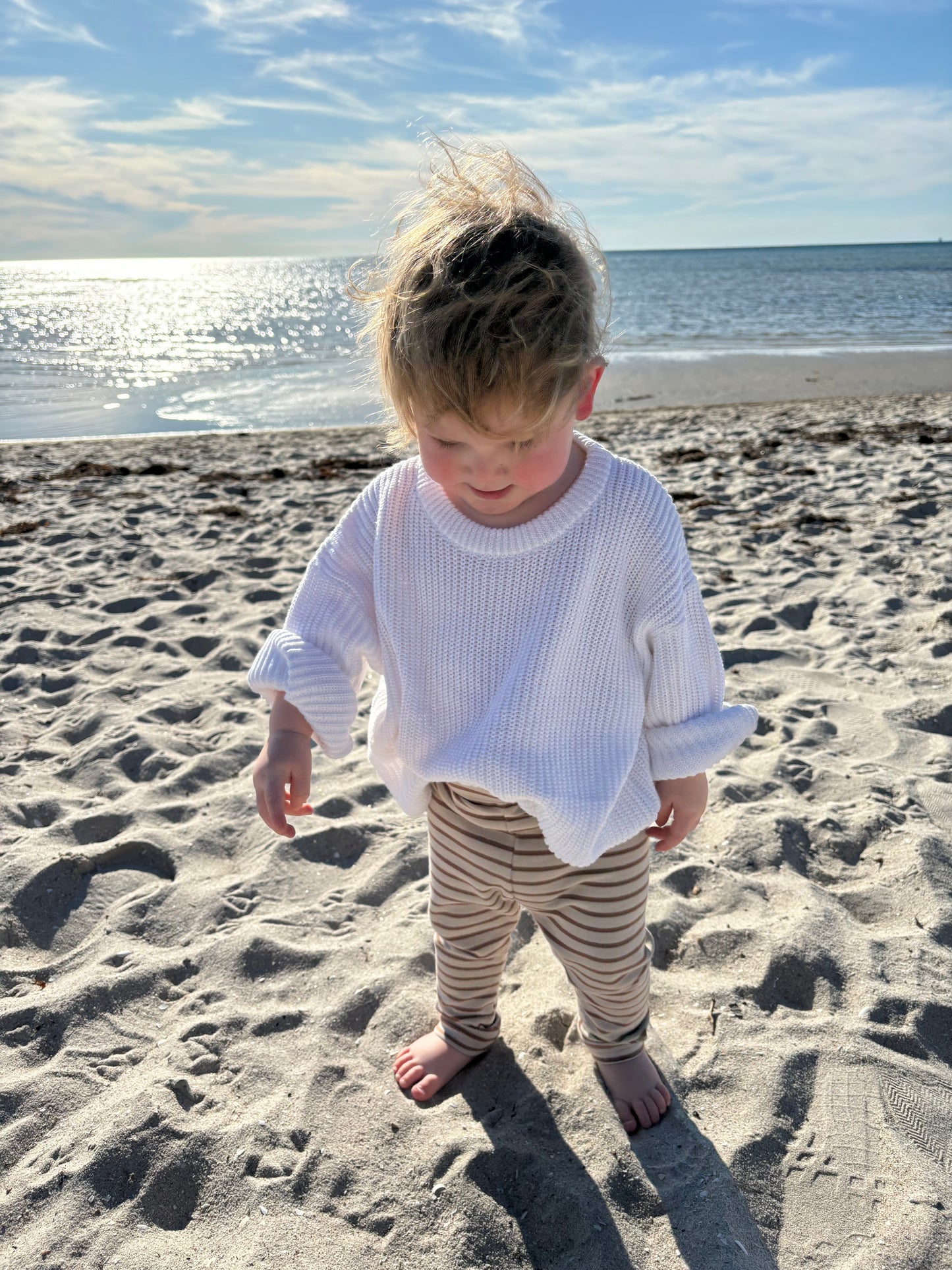 Oversized winter knitted sweater in white